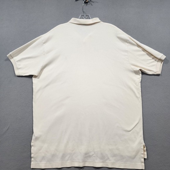 Ralph Lauren Polo Shirt Mens XL White Solid 100% Cotton Black Pony Vintage - Picture 14 of 16